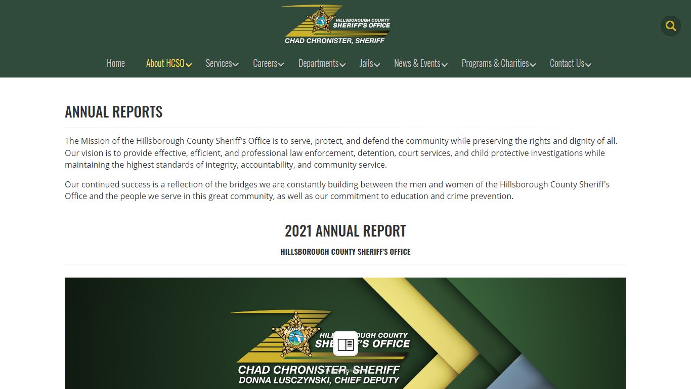 Annual Reports | HCSO, Tampa FL